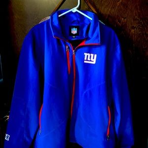 New York Giants jacket (all blue with red zipper trim)